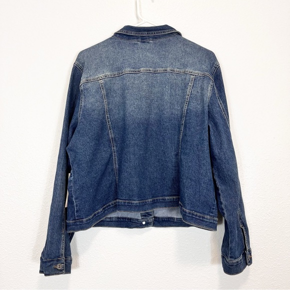 Vince Camuto Classic Trucker Denim Jacket Mood Indigo Size XL - Picture 3 of 7